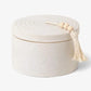 Cypress & Fir White Speckled Ceramic Candle