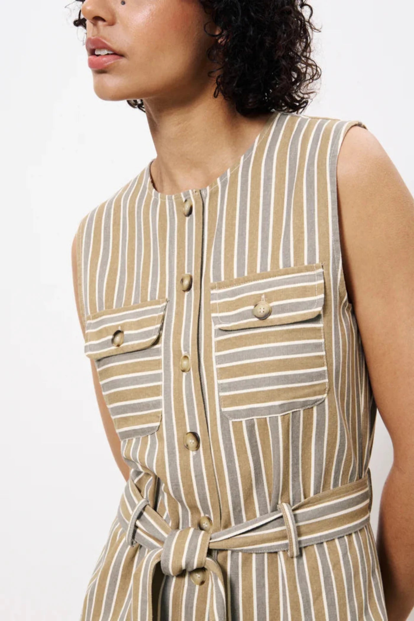 Gris + Olive Stripe Jumpsuit