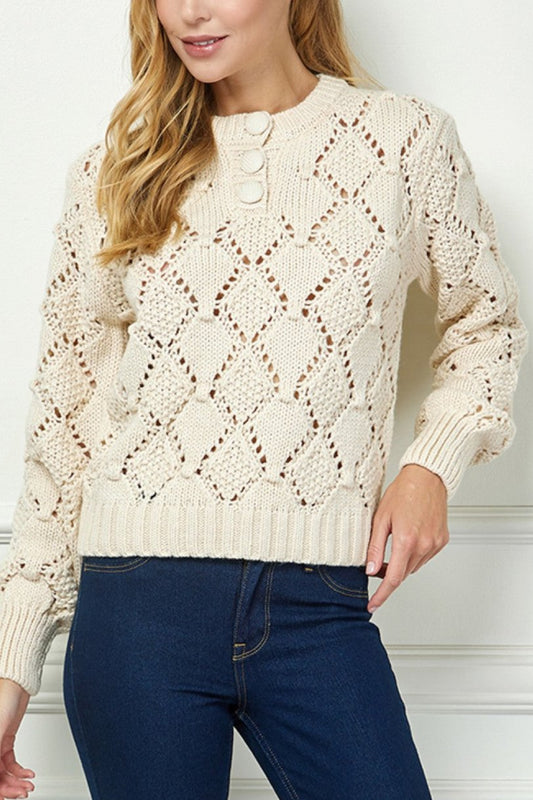 On Pointelle Sweater | Cream