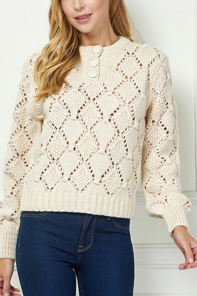 On Pointelle Sweater | Cream