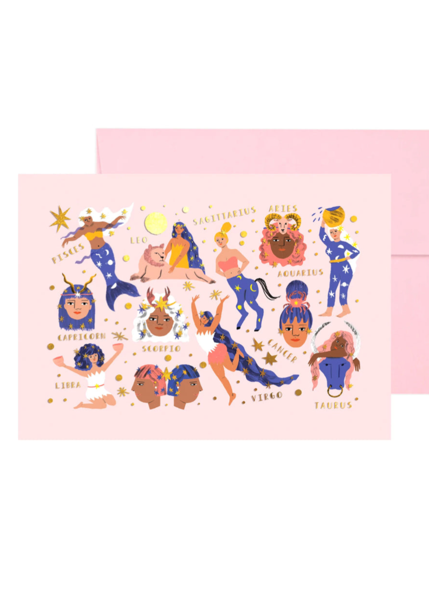Pink Astro Ladies Postcard