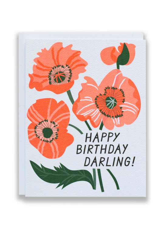 Happy Birthday Darling Poppies Card