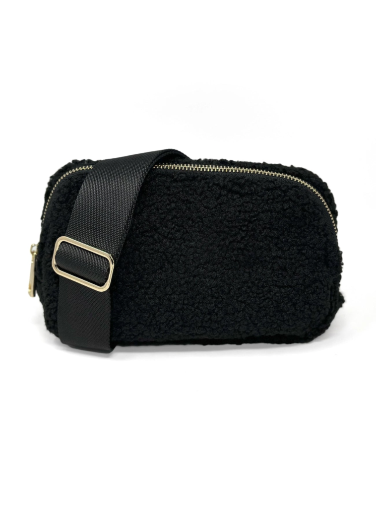 Shearling Crossbody Bag | Black