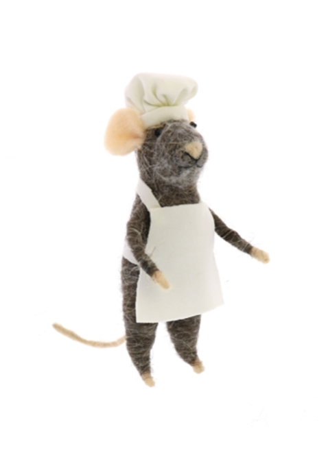 Chef Mouse Ornament | Grey