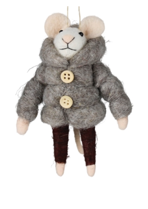Mouse in Puffer Jacket Ornament