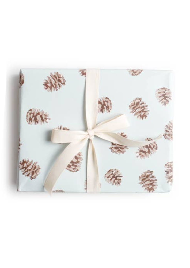 Blue Pinecone Gift Wrap