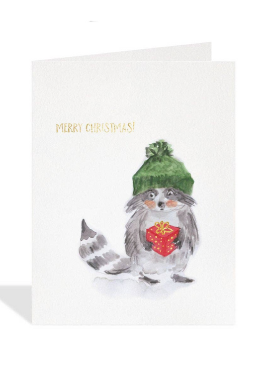 Racoon Prezzie Holiday Card