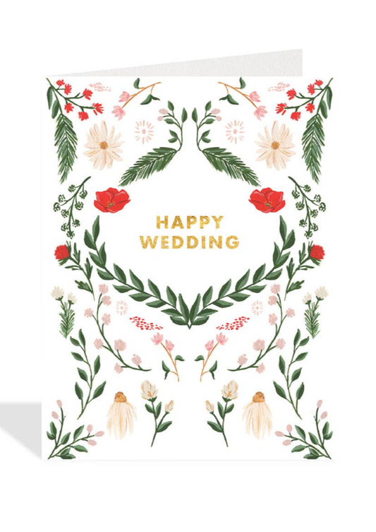 Happy Wedding Wildflower Card