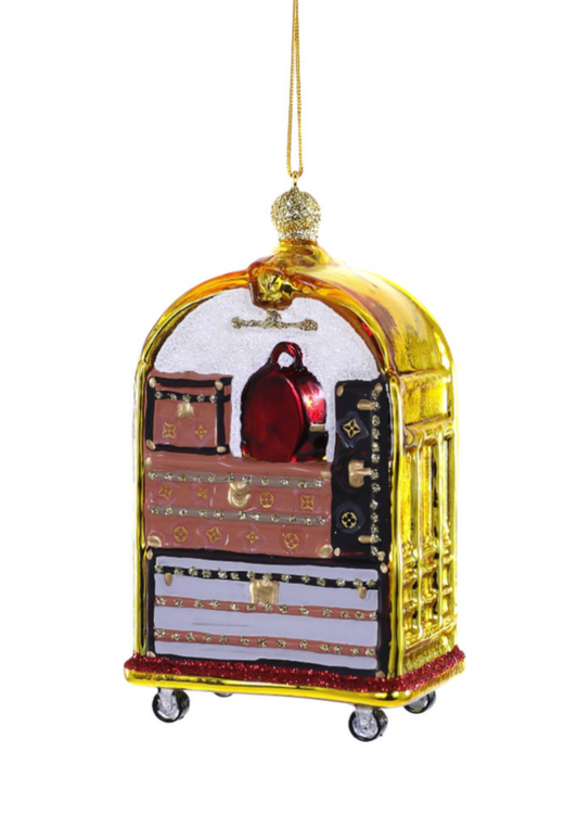 Hotel Luggage Cart Ornament