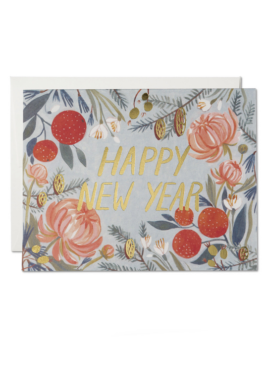 New Years Flowers Card