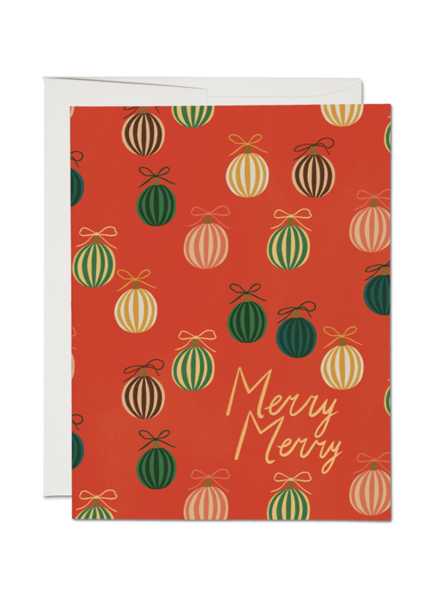 Merry Merry Ornaments Card