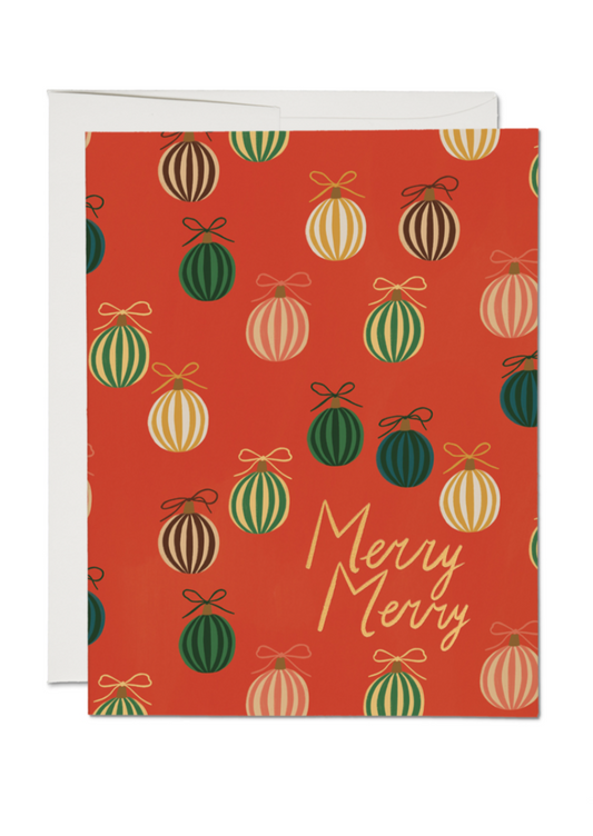 Merry Merry Ornaments Card | Box Set of 8