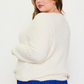 Fuzzy Button Up Cardigan | Cream | Extended