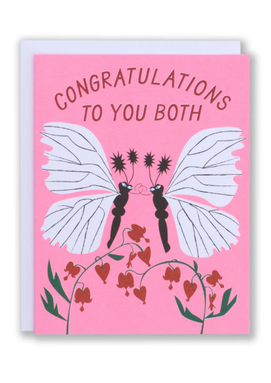 Kissing Moths Congratulations Card