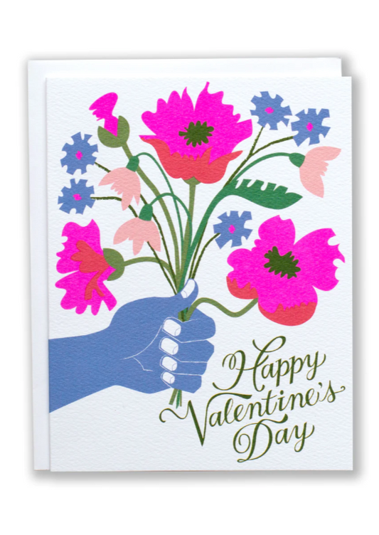 Valentine Hand & Bouquet Card