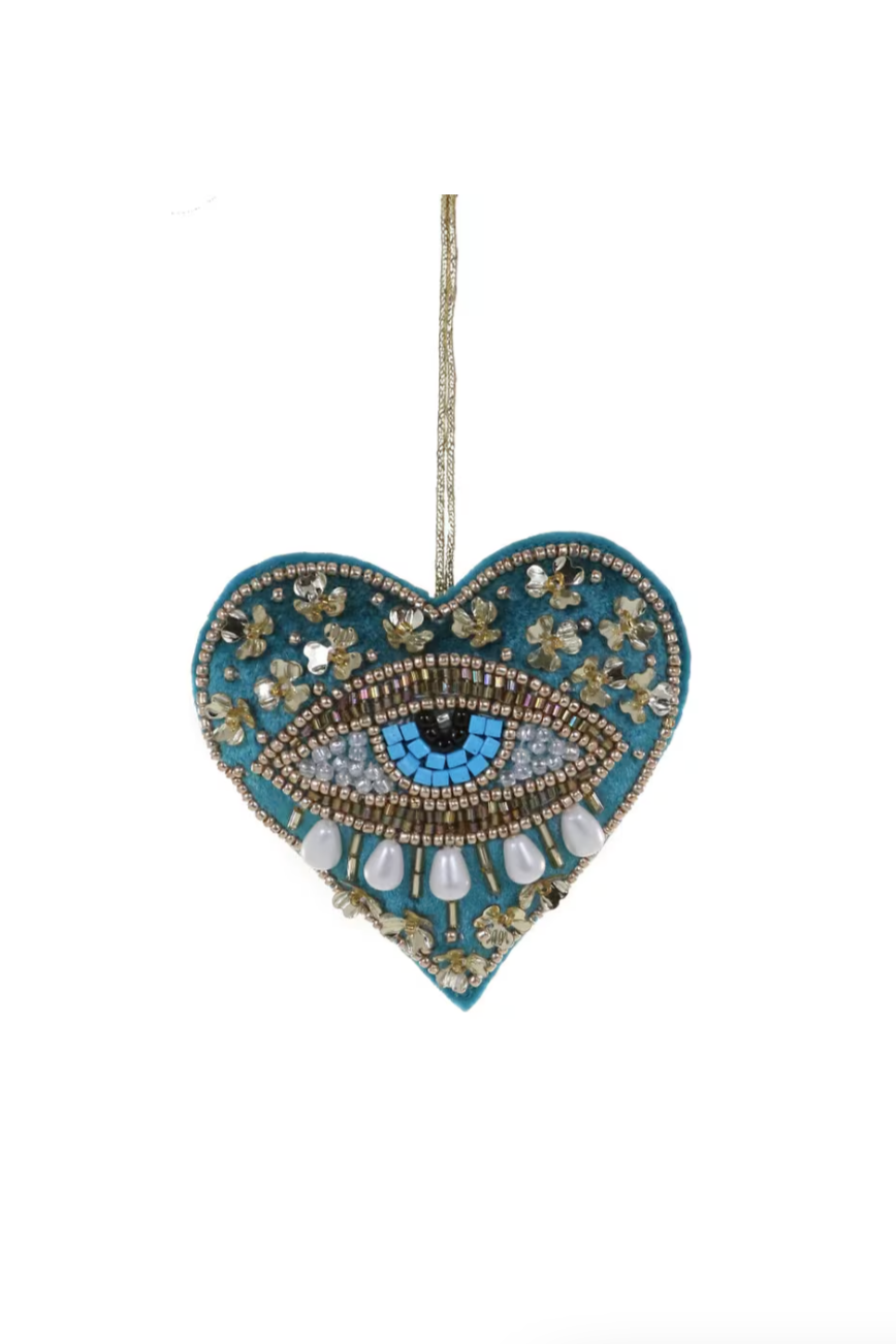 Heart Ojo Ornament | Blue