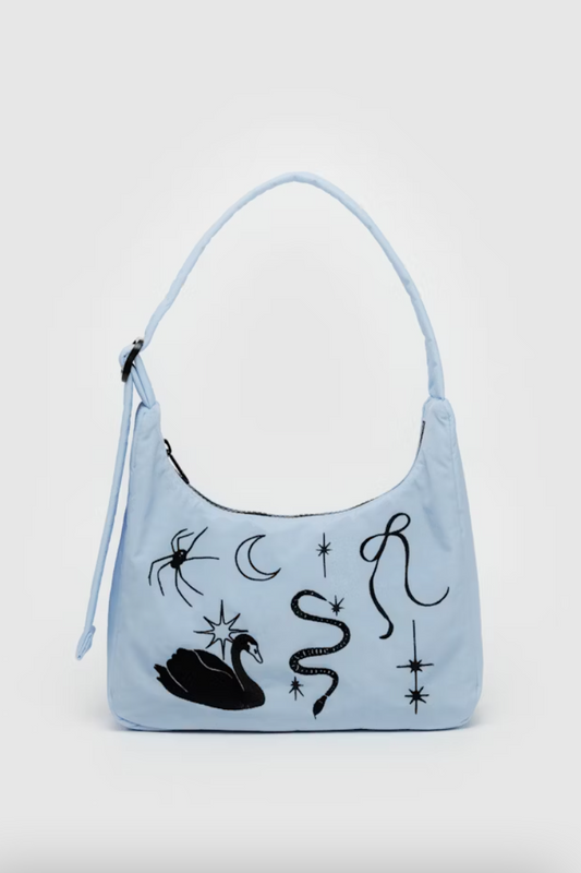 Mini Nylon Shoulder Bag | Embroidered Ballet Icons