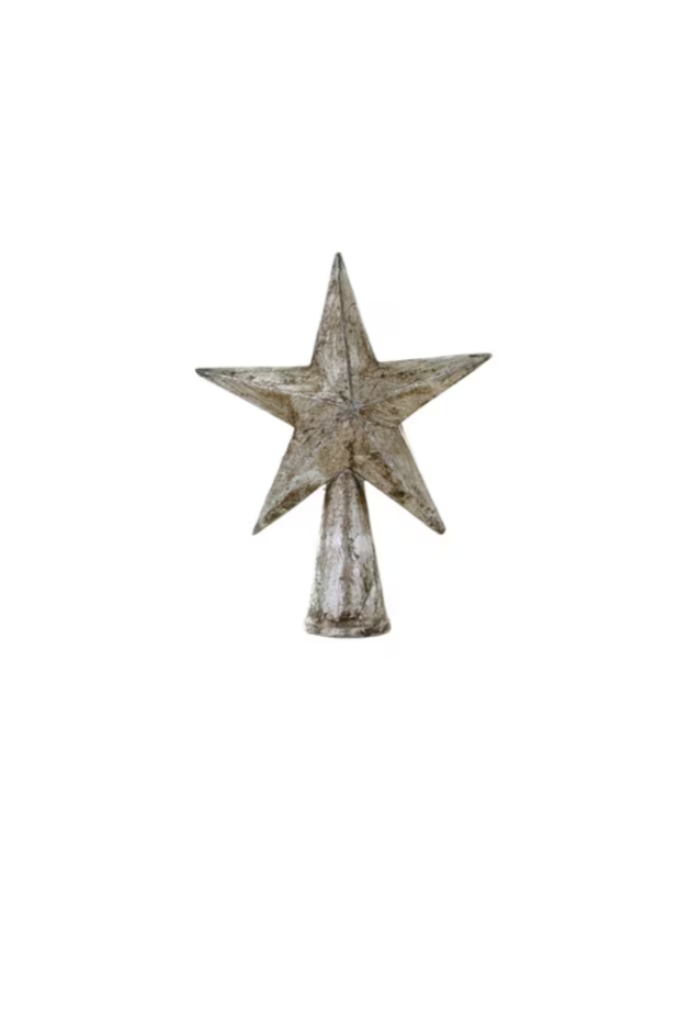 5 Point Star Tree Topper | Antique Silver