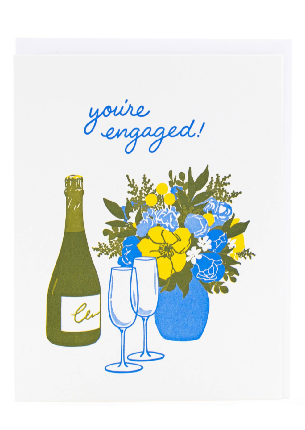 Champagne Toast Engagement Card