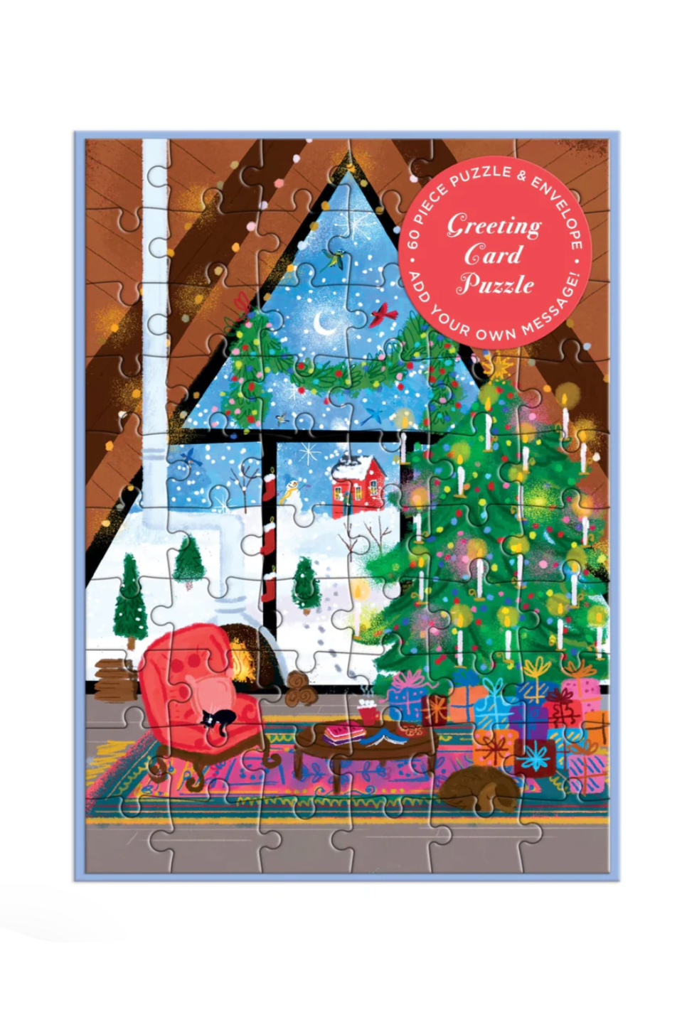 Cozy Cabin Greeting Card | 60 Piece Puzzle