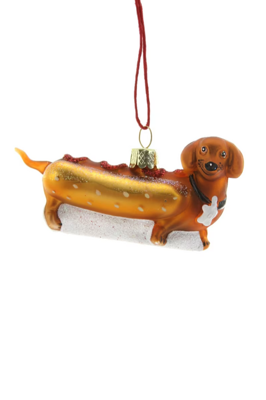 Weiner Pup Hot Dog Ornament