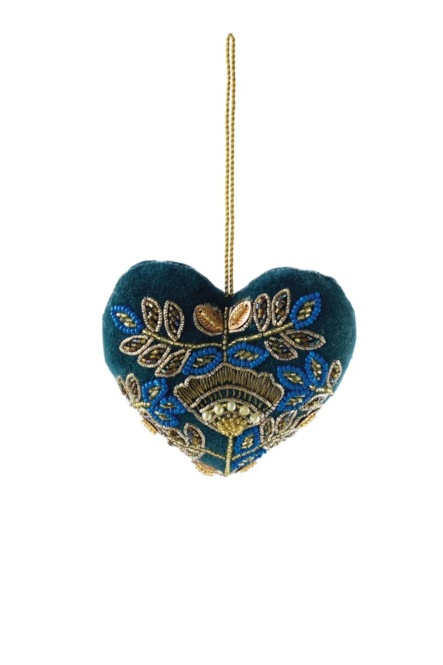 Velvet Fabric Heart Ornament