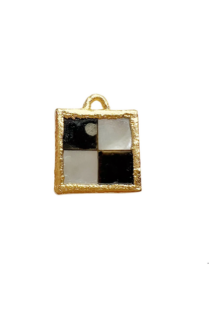 Checkerboard Mother of Pearl Charm