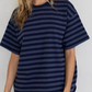 Oversized Stripe Tee | Navy