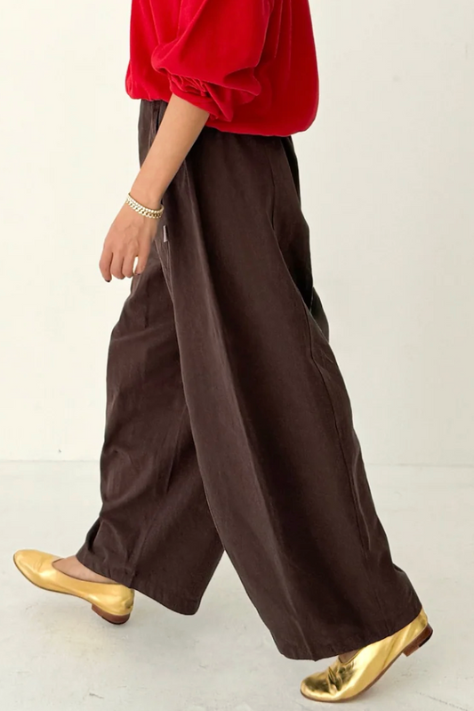 Pull On Parachute Pants | Dark Brown
