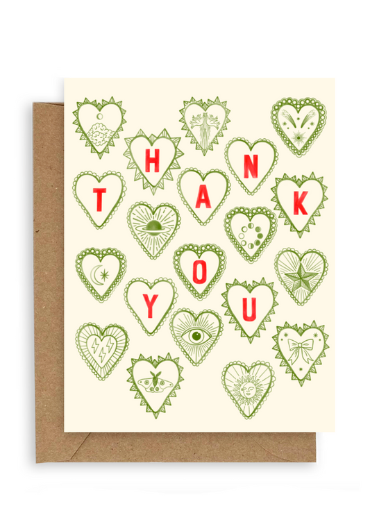 Heart Charms Thank You Card