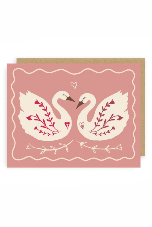 Lovebirds Swan Card