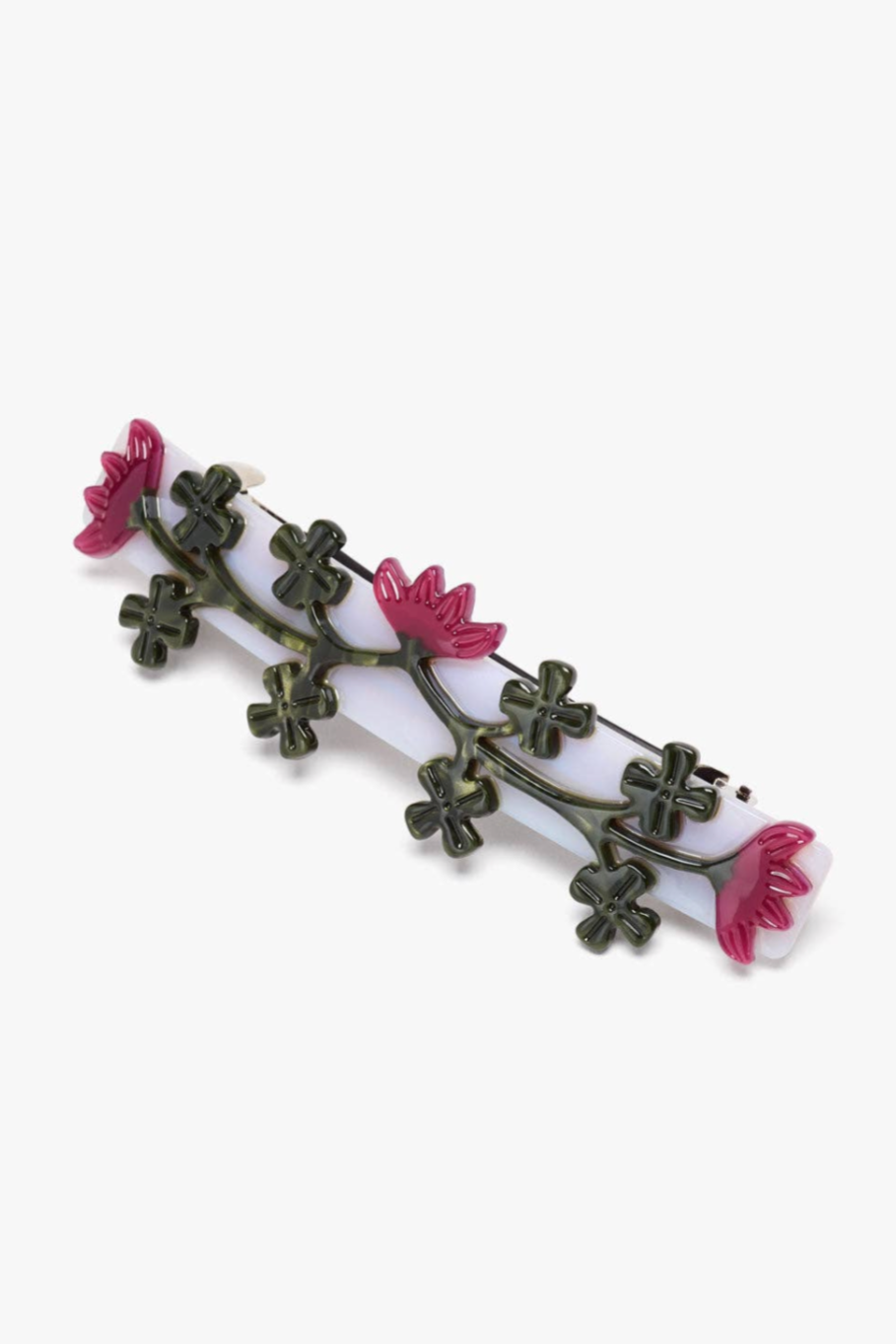 Red Clover + Crimson Flower French Barrette