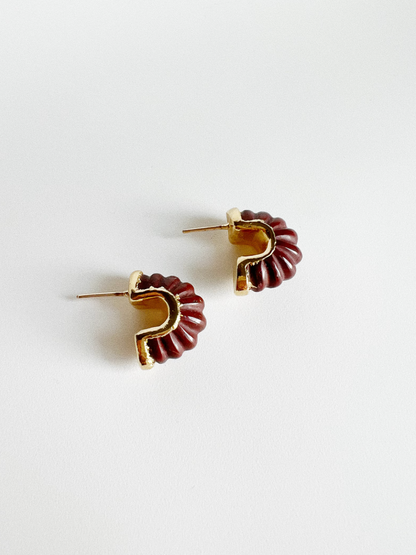 Shrimp Hoop Earrings | Carnelian + Jasper