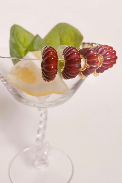Shrimp Hoop Earrings | Carnelian + Jasper