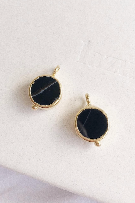 Black Onyx Agate Charm | 12mm