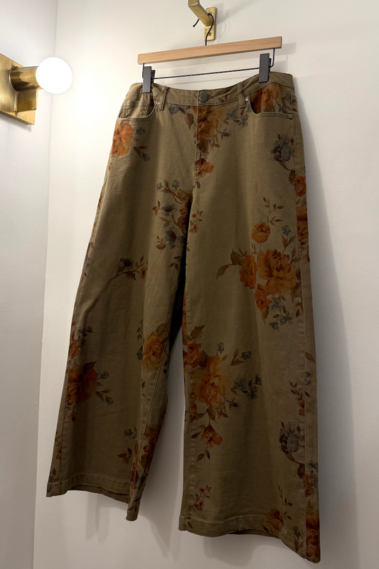 Olive Floral Pants | Extended