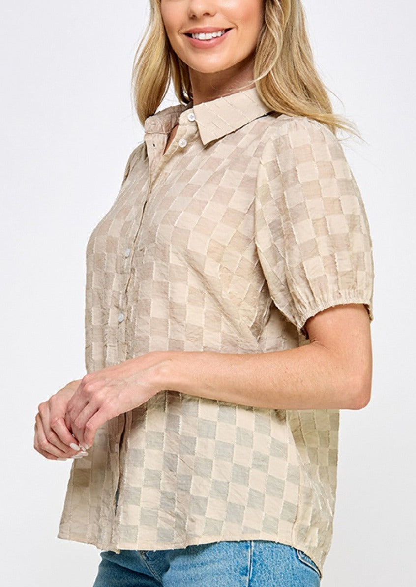 Textured Check Top