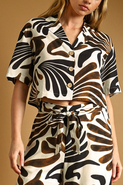 Toasted Coconut Button Up Top