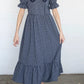 Navy Gingham Collar Dress