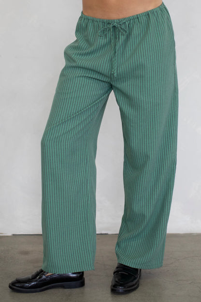 Monochrome Stripe Pants | Green