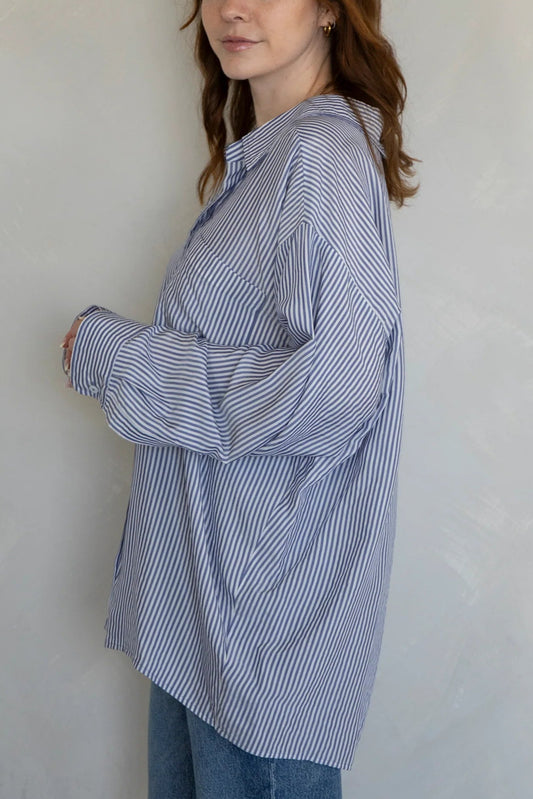 Oversized Stripe Button Up