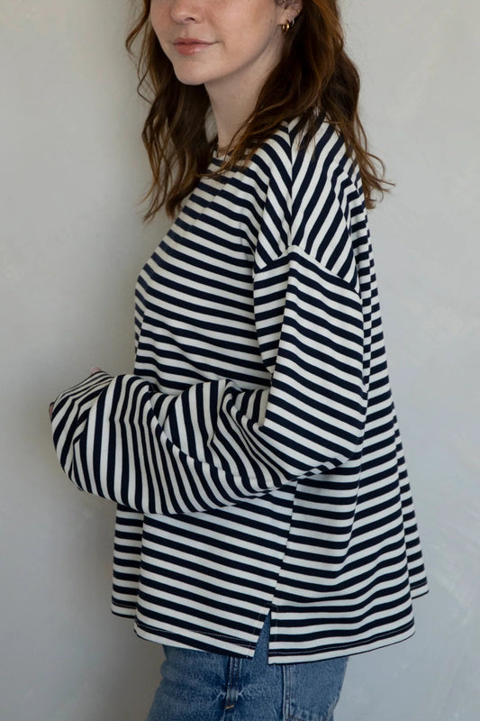 Frankie Oversized Stripe LS Tee