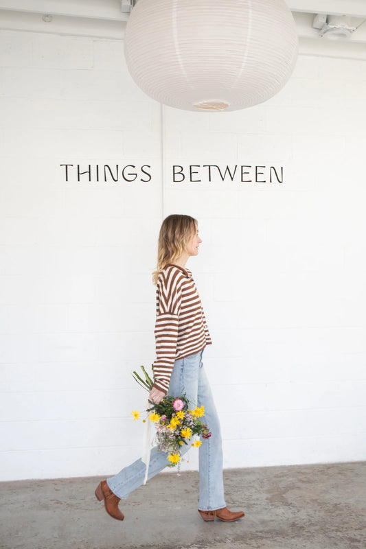 Piper Bold Stripe Cardigan | Brown