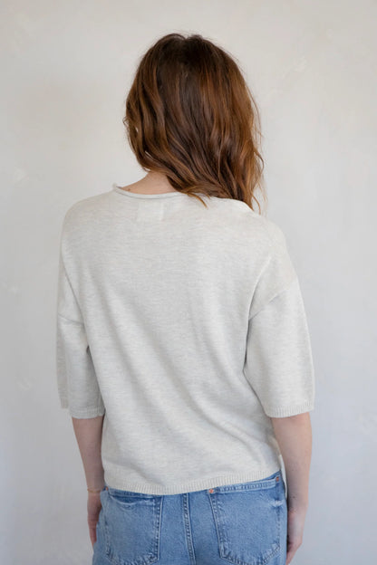 Toby Half-Sleeve Cardigan | Oatmeal