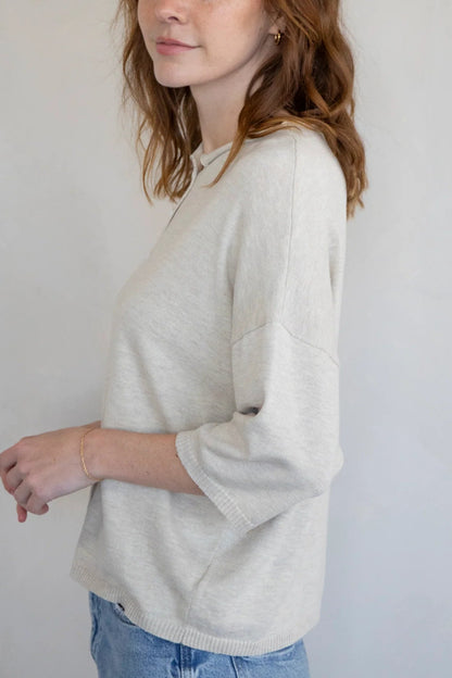 Toby Half-Sleeve Cardigan | Oatmeal