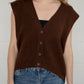 Softest Knit Button Vest | Brown