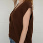 Softest Knit Button Vest | Brown