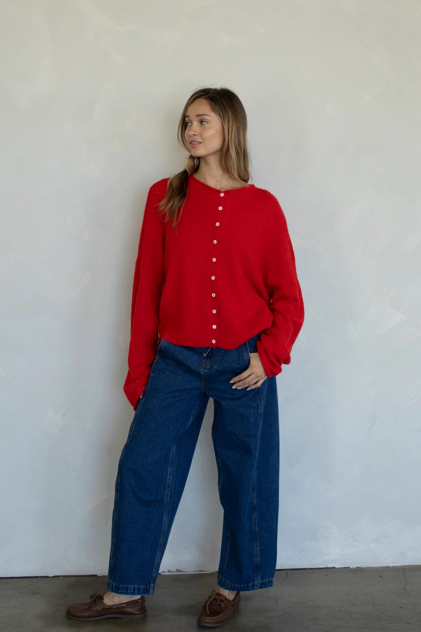 Piper Cardigan | Tomato Red