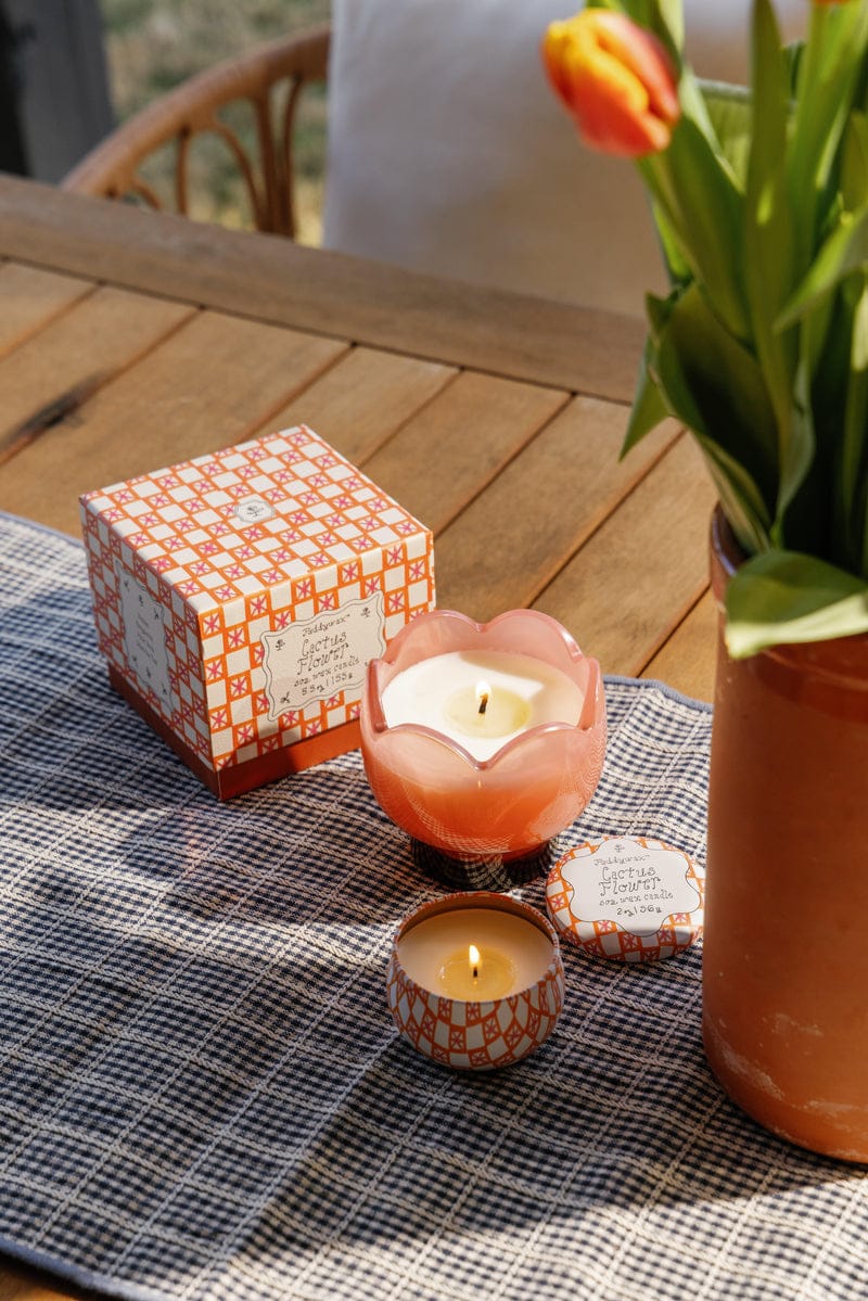 Tulip Glass Candle | Cactus Flower