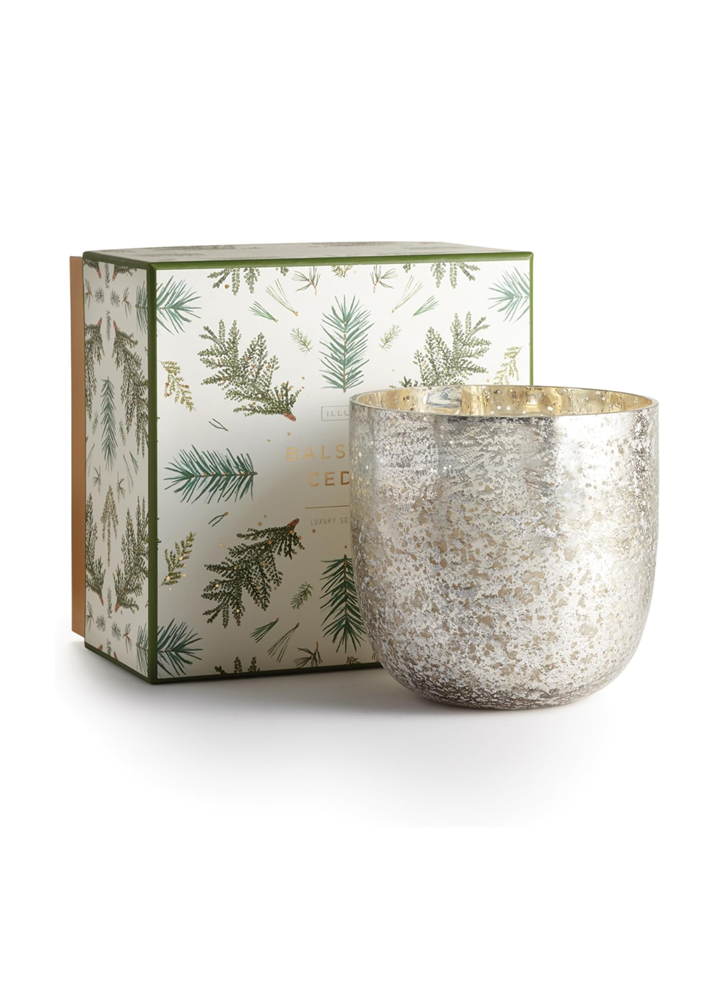 Balsam & Cedar Large Luxe Sanded Mercury Glass Candle